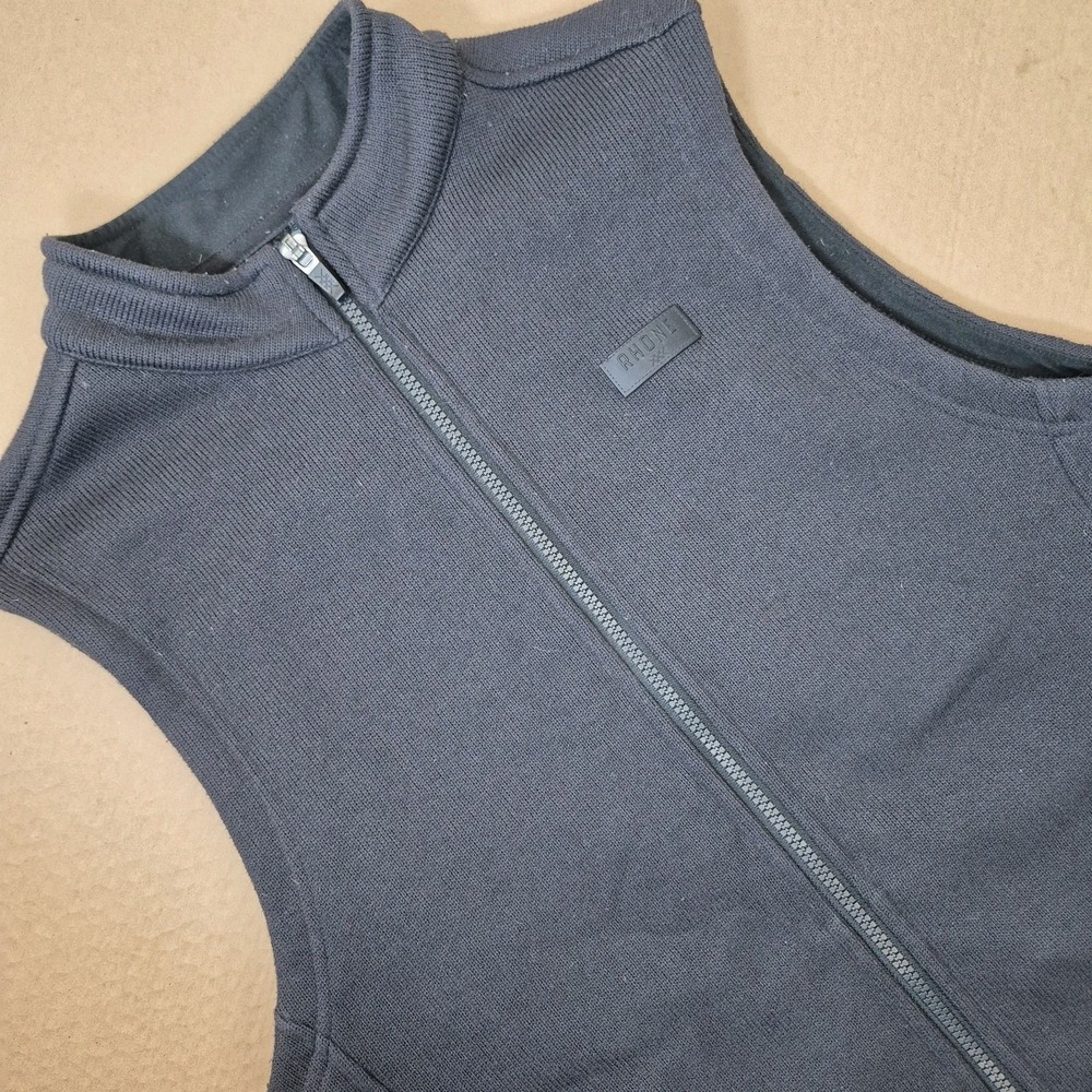 Rhone Bond Fleece Vest‎ Men's Medium Black Full Zip Performance Golf Pockets